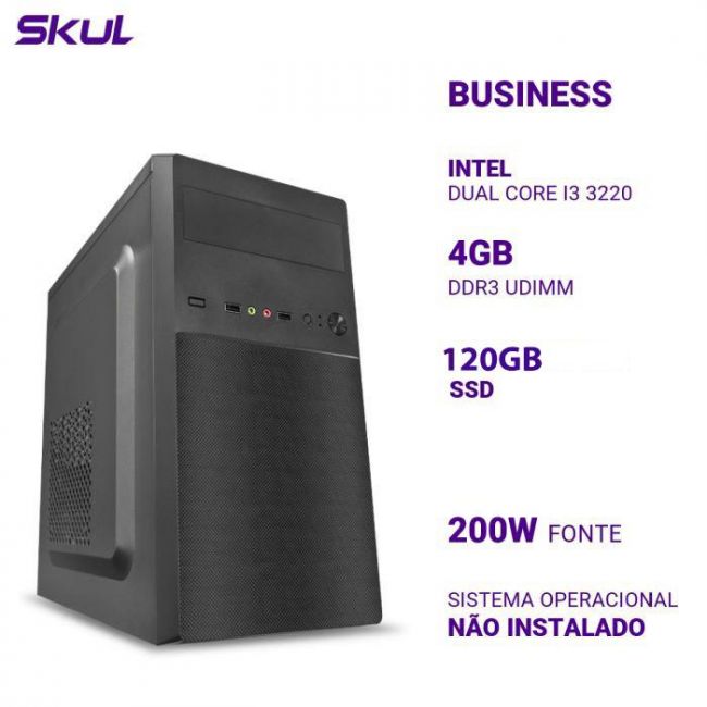 COMPUTADOR BUSINESS B300 DUAL CORE I3 3220 3.30GHZ MEM 4GB DDR3 120GB SSD FONTE 200W