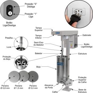 DESPOLPADEIRA DE FRUTAS 10L 127V METVISA