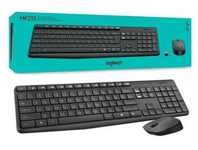 KIT TECLADO E MOUSE S/FIO MK235 PRETO LOGITECH