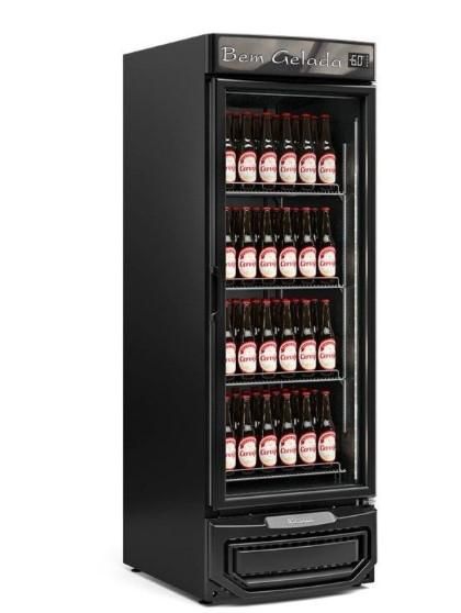 REFRIGERADOR EXPOSITOR CERVEJEIRA VERTICAL PRETO PORTA VIDRO GRB-57 V PR 572L GELOPAR